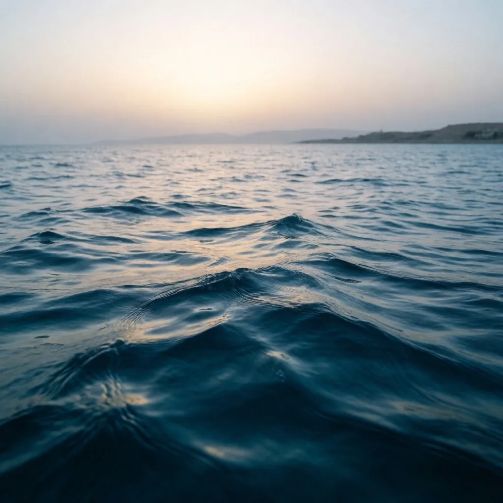Coastal sea at blue hour