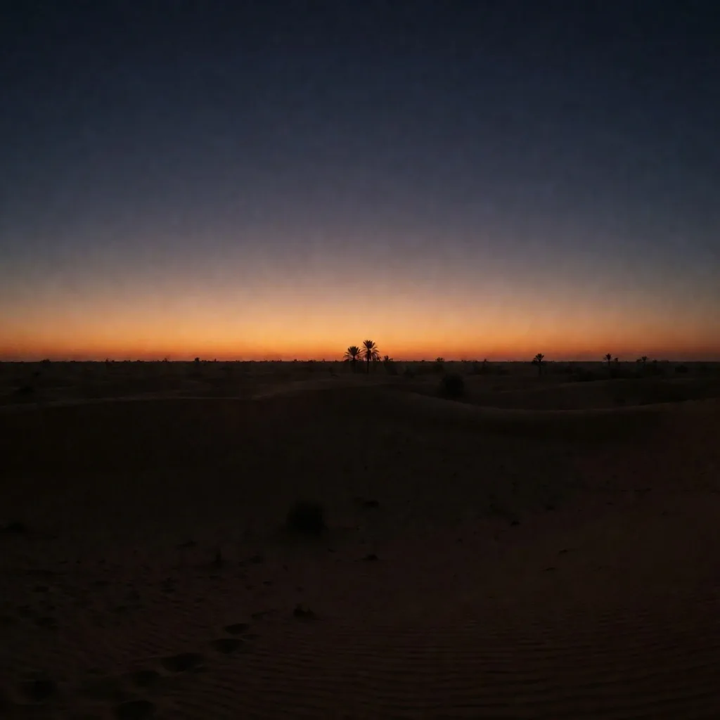 Desert horizon at dusk