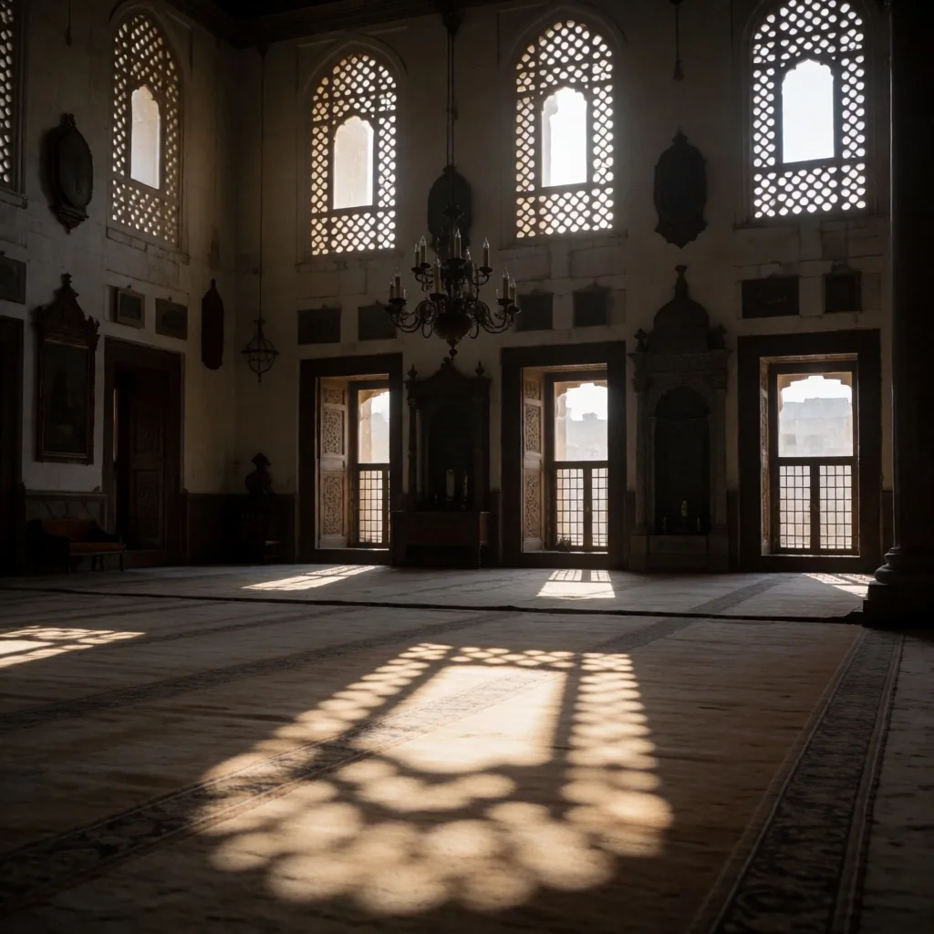 Interior of a place of worship with soft light