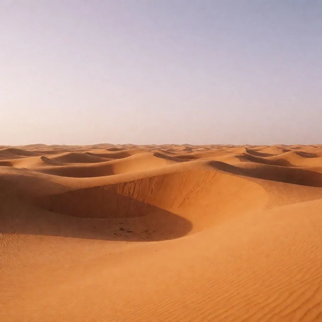 Remote desert dunes at dawn